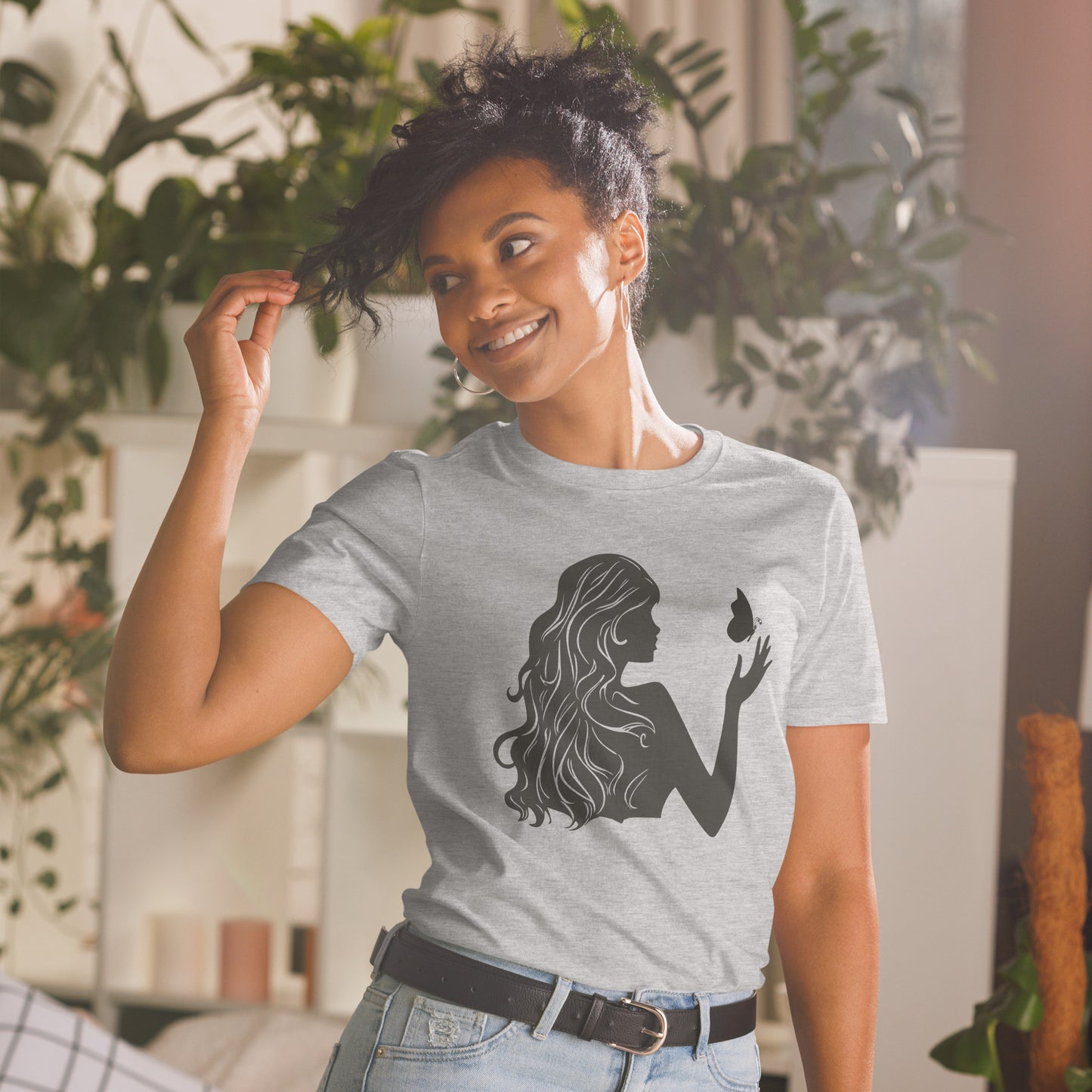 Unisex T-shirt - Lady With Butterfly