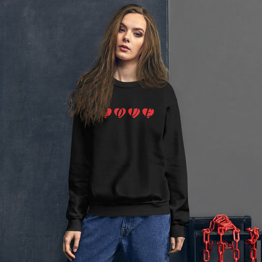 Unisex Sweatshirt - Love with Hearts