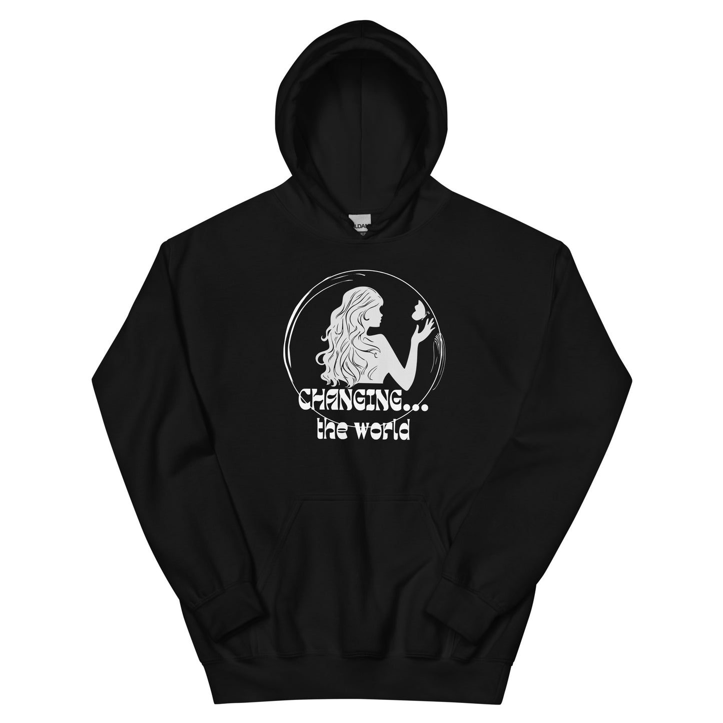 Unisex Hoodie - Changing the World Silhouette Lady with Butterfly